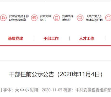 最新！干部任前公示公告